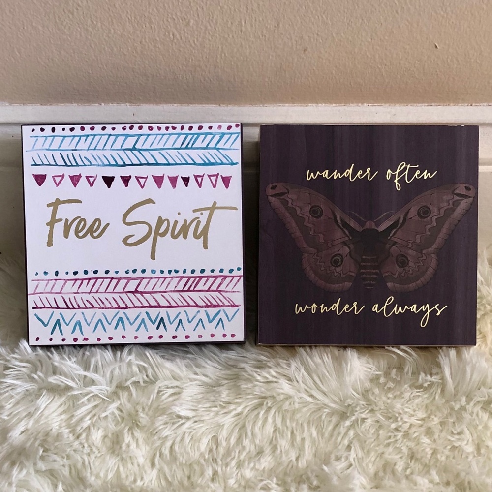 FINAL—Set 2 Boho “Free Spirit” & “Butterfly” Plque